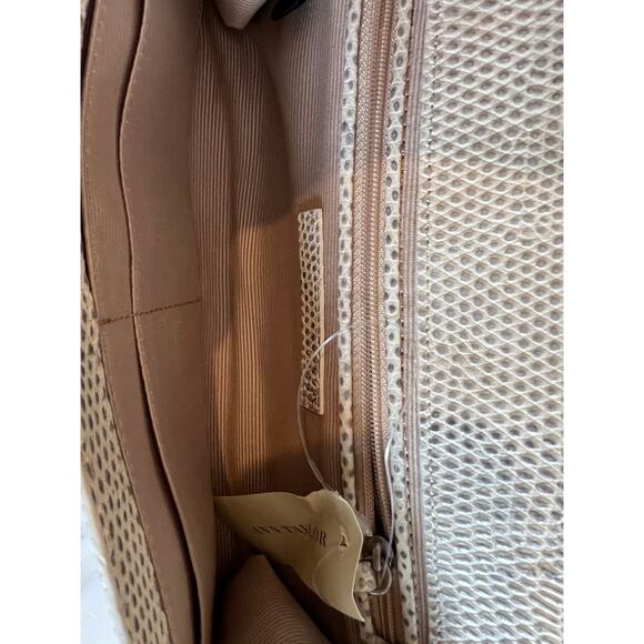 Ann Taylor white python leather shoulder bag chain detail - Picture 6 of 8